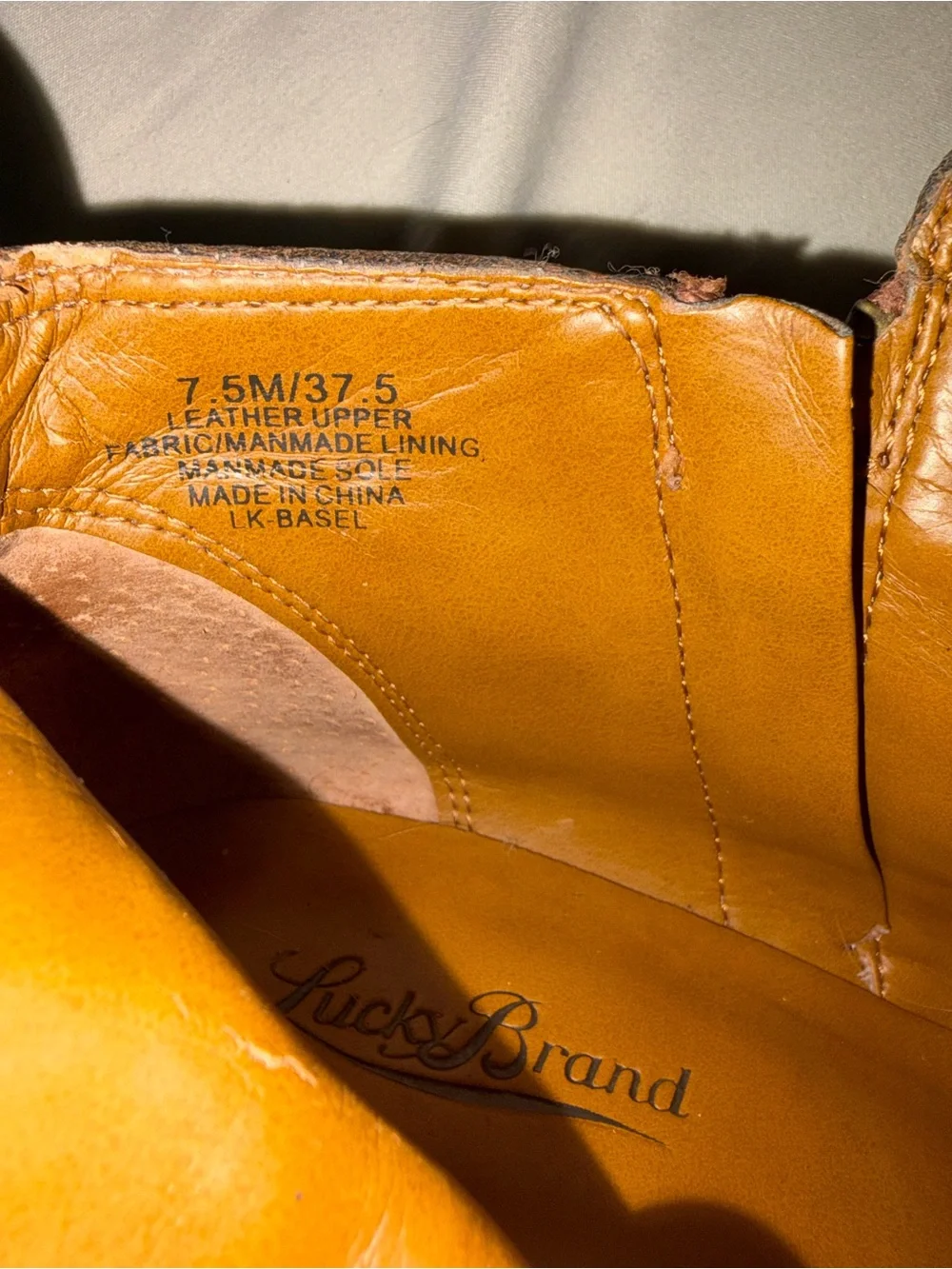 Lucky Brand Tan Leather Side-Zip Ankle Booties